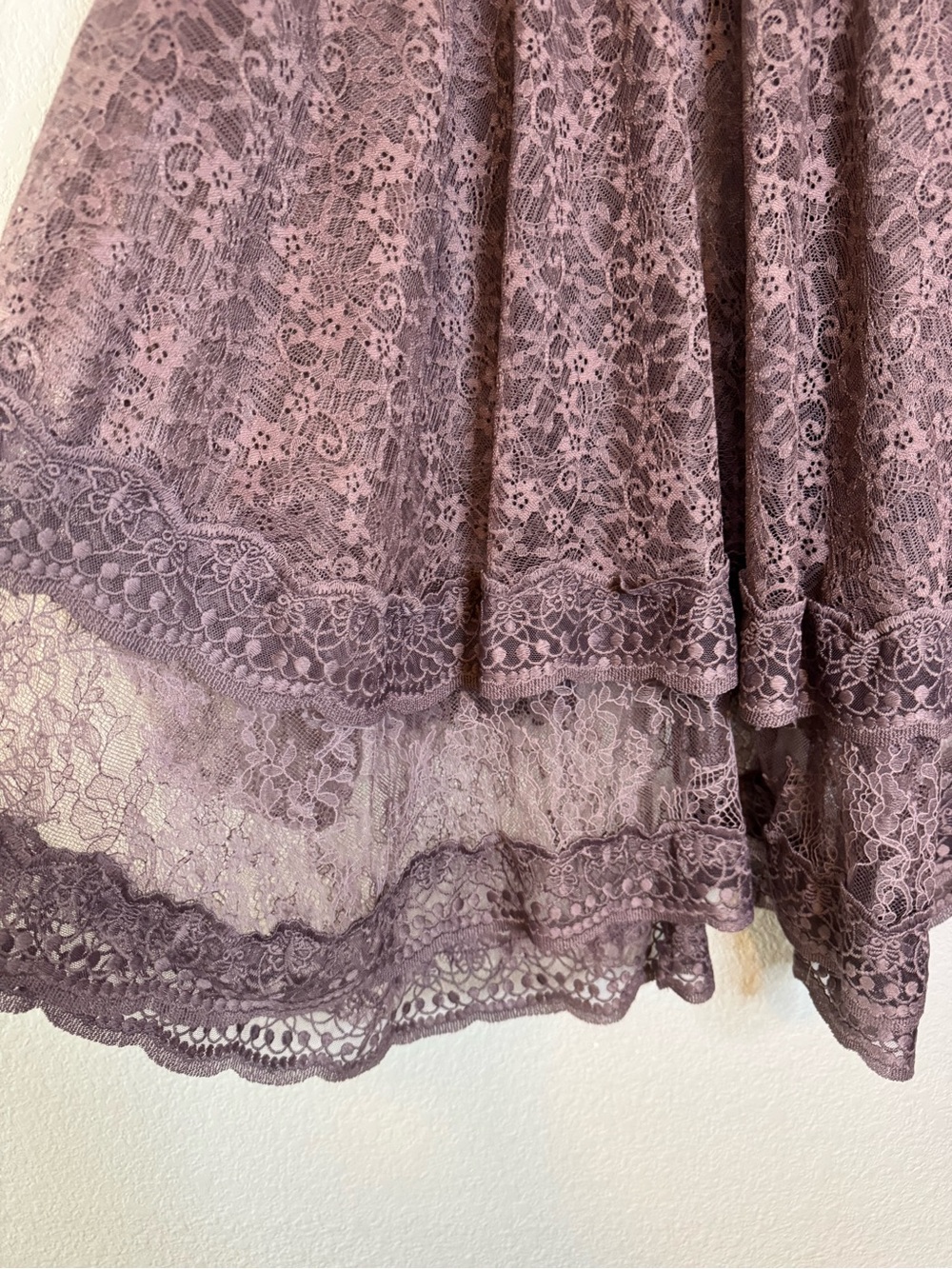 Free People Goldie Knit Top - Plum Dust Size Medium Lace Boho - Picture 6 of 12